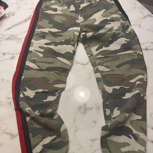 Mother camp pants with stripes